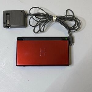 Nintendo DS Lite Crimson Handheld System - Red/Black TESTED & WORKING W/ Charger